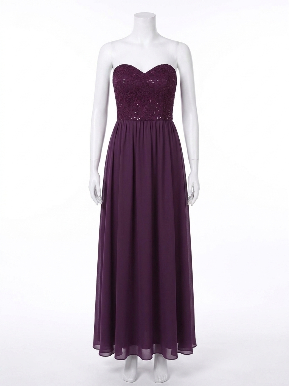NEW MORILEE women's princess sweetheart gown in eggplant